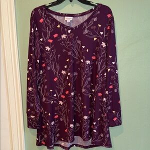 Lularoe Purple Floral Long Sleeve Top